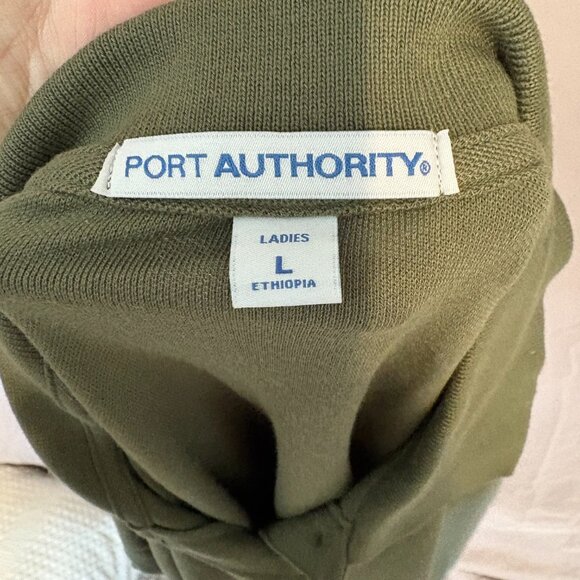 New Port Authority Green Collared Work Button Shirt Women's Large - Picture 4 of 4